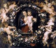 Madonna on Floral Wreath Peter Paul Rubens